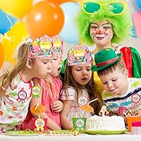 Vista 6 de WorldBazaar Coronas de cumpleaños para niños, paquete de 36 sombreros de feliz cumpleaños con calcomanías de insignia, profesor, aula, escuela