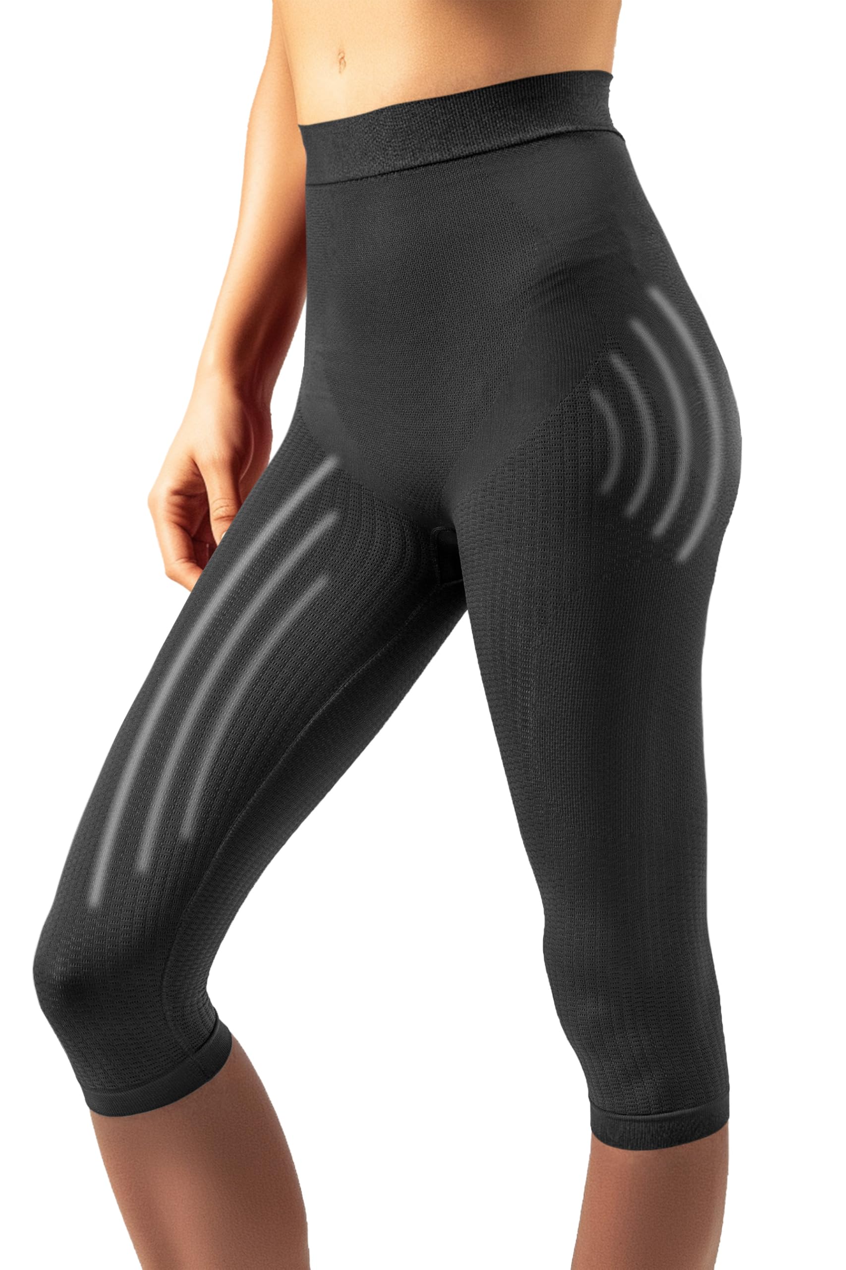 SLIMCELL Gambetti Leggins Anticellulite Donna Snellente Capri - Guaina Contenitiva Donna, Pantaloncini Anticellulite, Leggins Drenanti, Intimo Modellante Senza Cuciture, Shapewear - Made in Italy