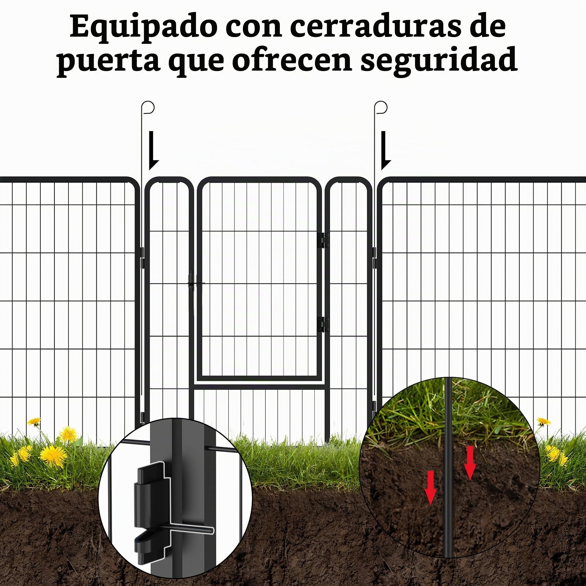 LZQ Parque para cachorros DIY, parque para perros plegable con puerta, 12 placas de rejilla de 80 x 65 cm, para perros, casa y jardín
