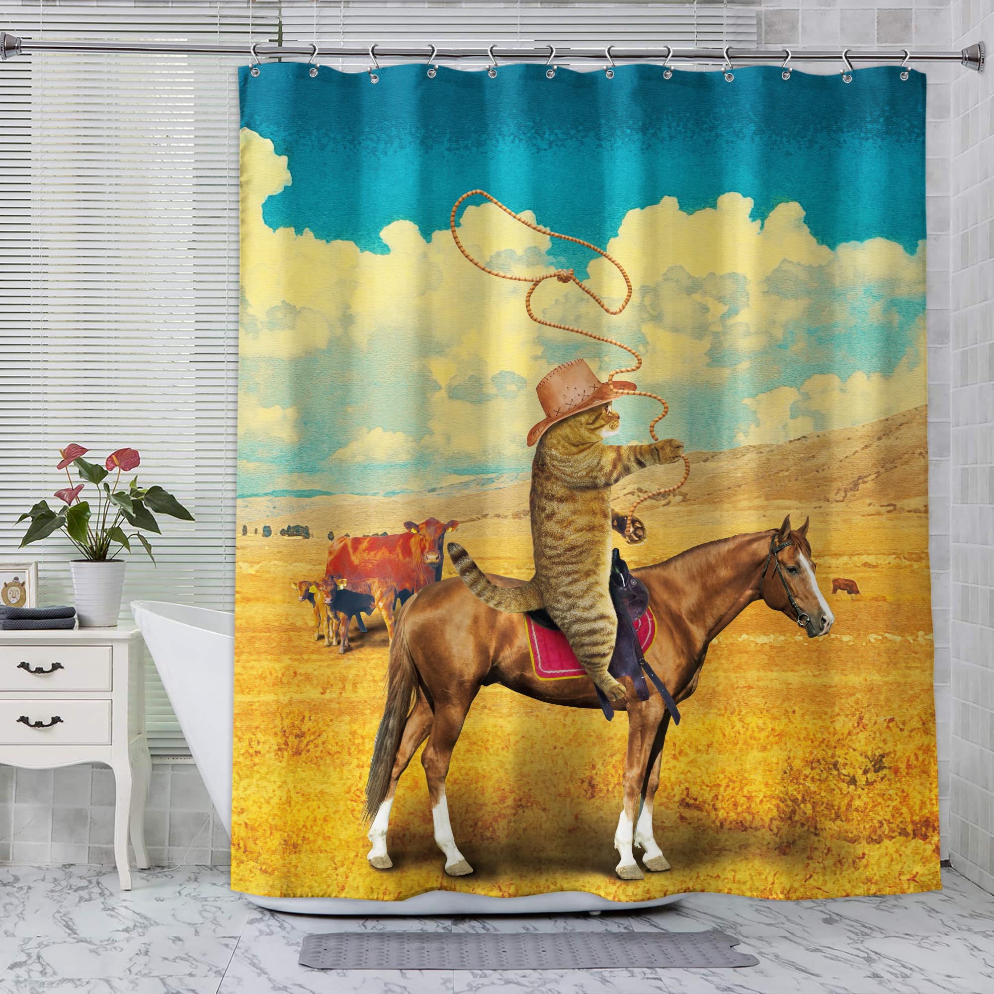 Amazon.com: SVBright Funny Cat Shower Curtain 60Wx72L Inch Kids