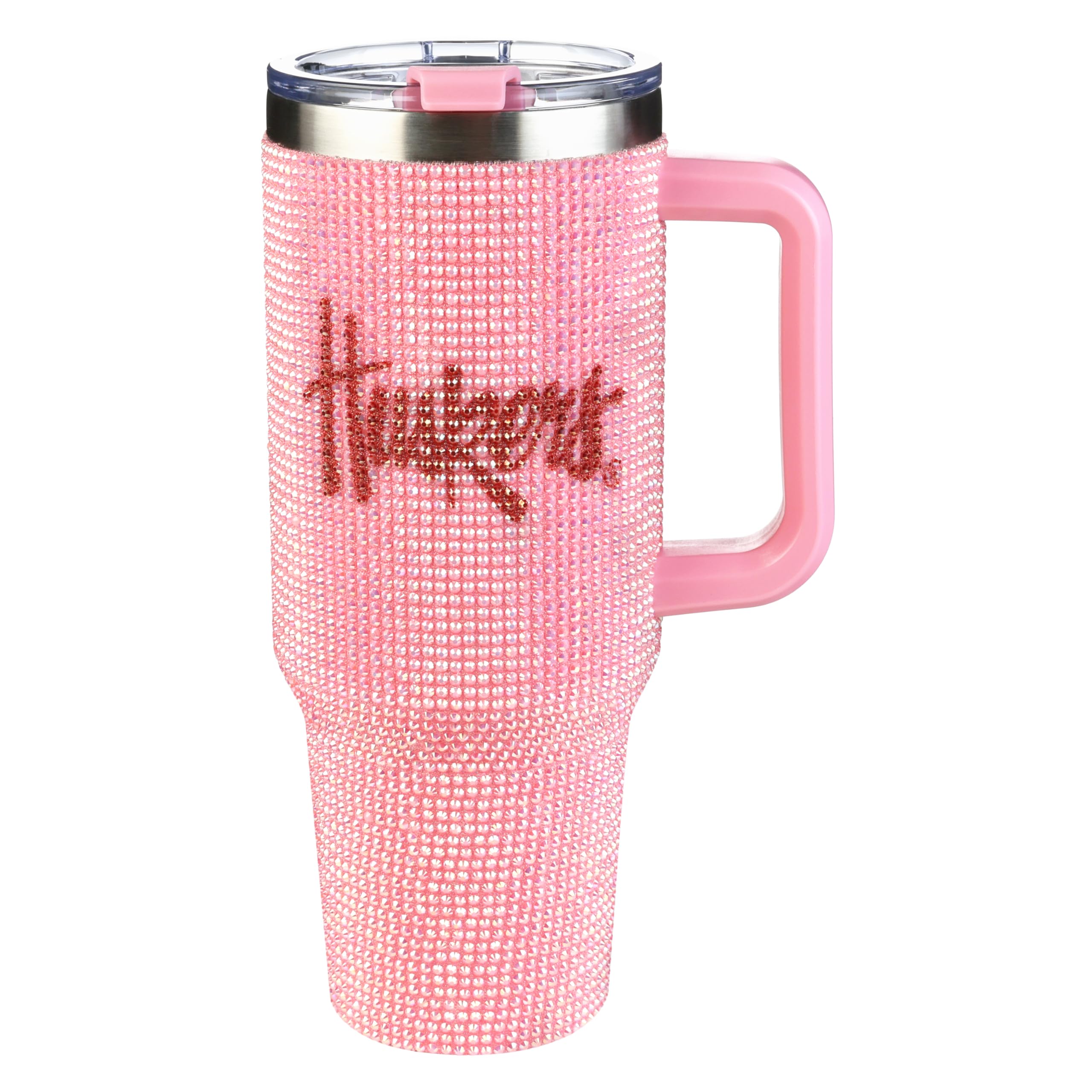 The Memory Company Officially Licensed 40oz Pink Bling Game Day Tumbler, University of Nebraska, Lincoln