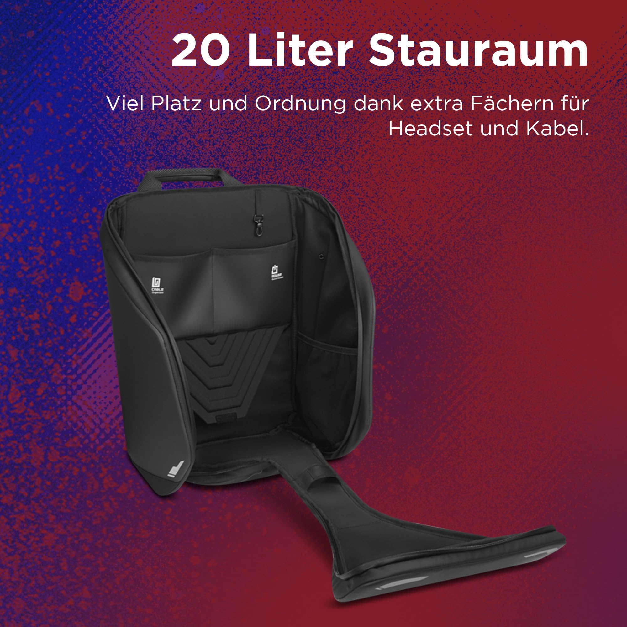 Lenovo Legion 16"Hartschalen-Gaming-Notebookrucksack GB900, verstärkte Laptoptasche, wasserfestes Material, stoßfeste Polsterung und bequeme Schultergurte – Schwarz