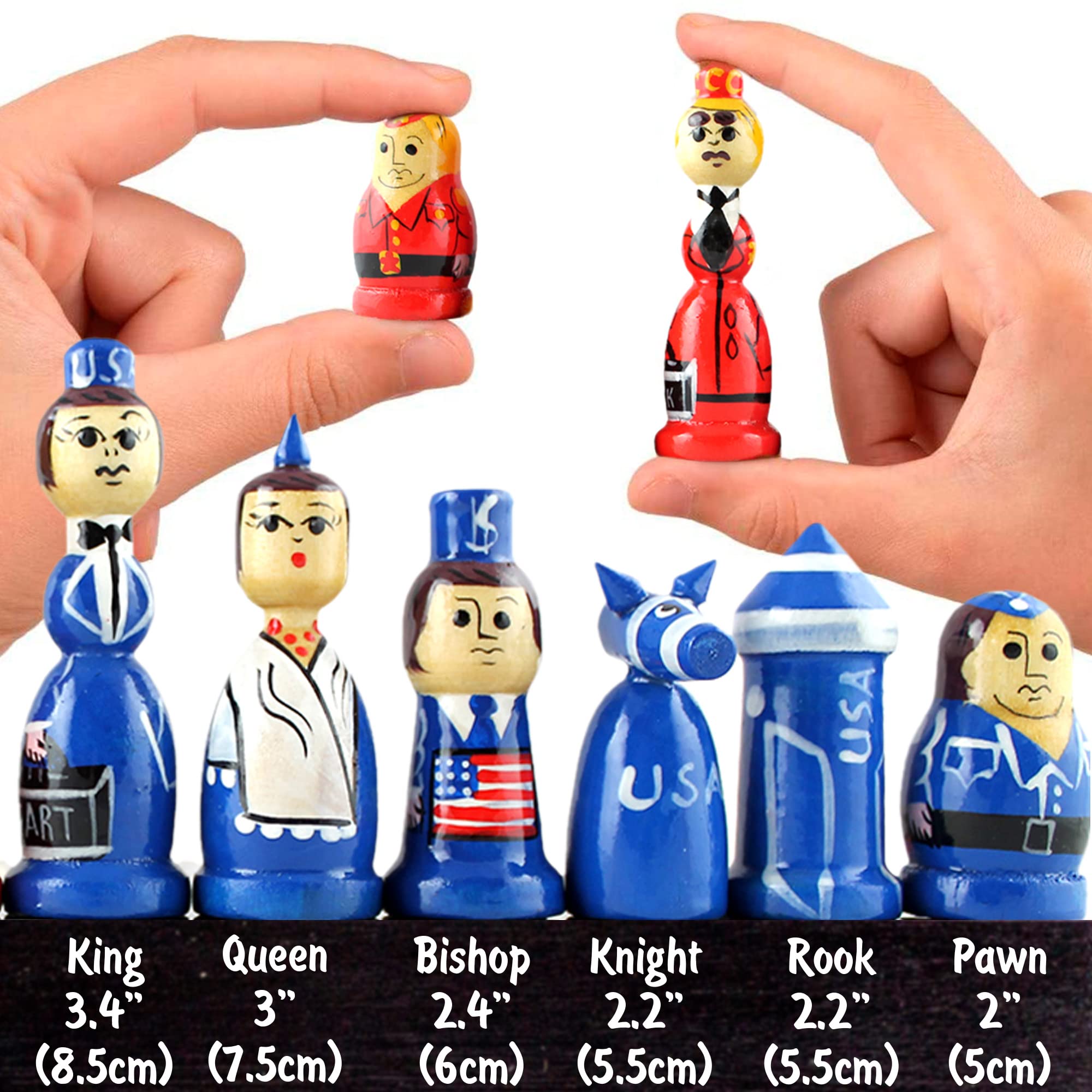 Amazon.co.jp: 冷戦お土産木製チェスセット 手彫りのチェスピース