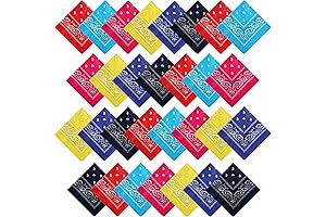 30 Pcs Bandanas Bulk Paisley Head Wrap Scarf Cowboy Bandanas Headband Handkerchief