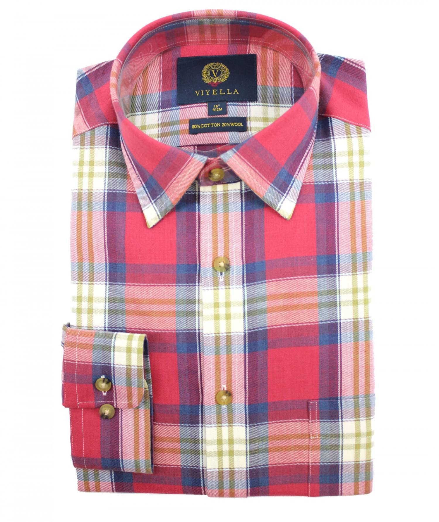 Viyella - Tartan Style Check Shirt (as8, Neck, 15, 18, Regular, Regular, Garnet Plaid, 17)
