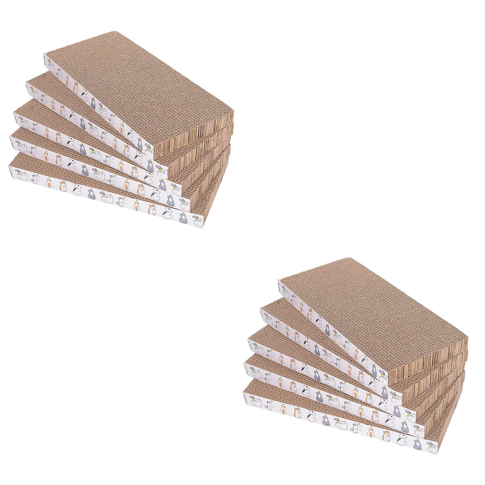 10 Packs cat Scratcher Toys Reversible Scratching Post Board for Indoor Cats Cardboard pad Sleep Play and Grind Claws