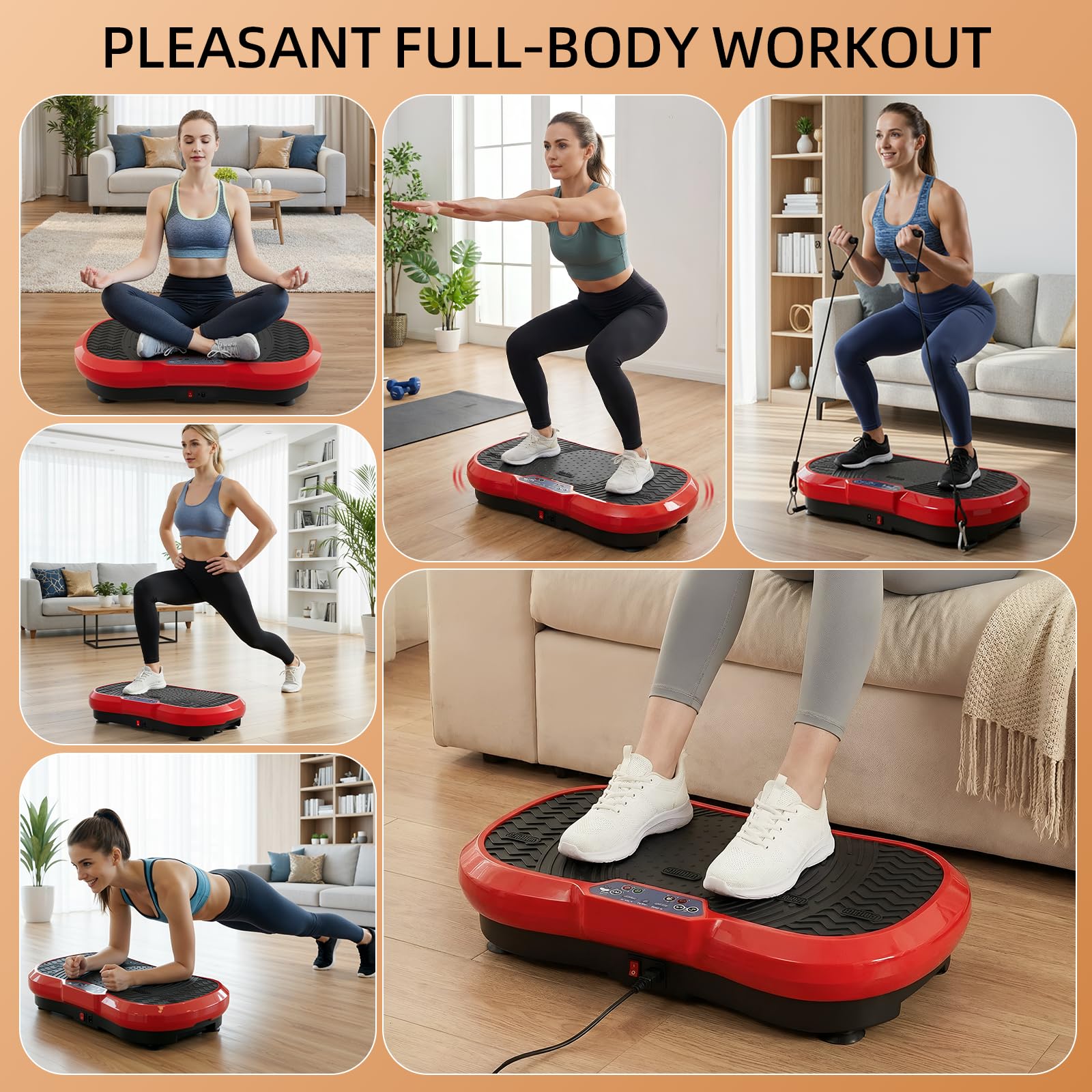 TLGREEN Vibrationsplatte Groß mit Leiser 200W-motoren, L/ XL Rüttelplatte Sport, 120 Stufen und 10 Modi, Fernbedienung, Vibration Plate für Zuhause Ganzkörpertraining Lymphdrainage Muskelaufbau