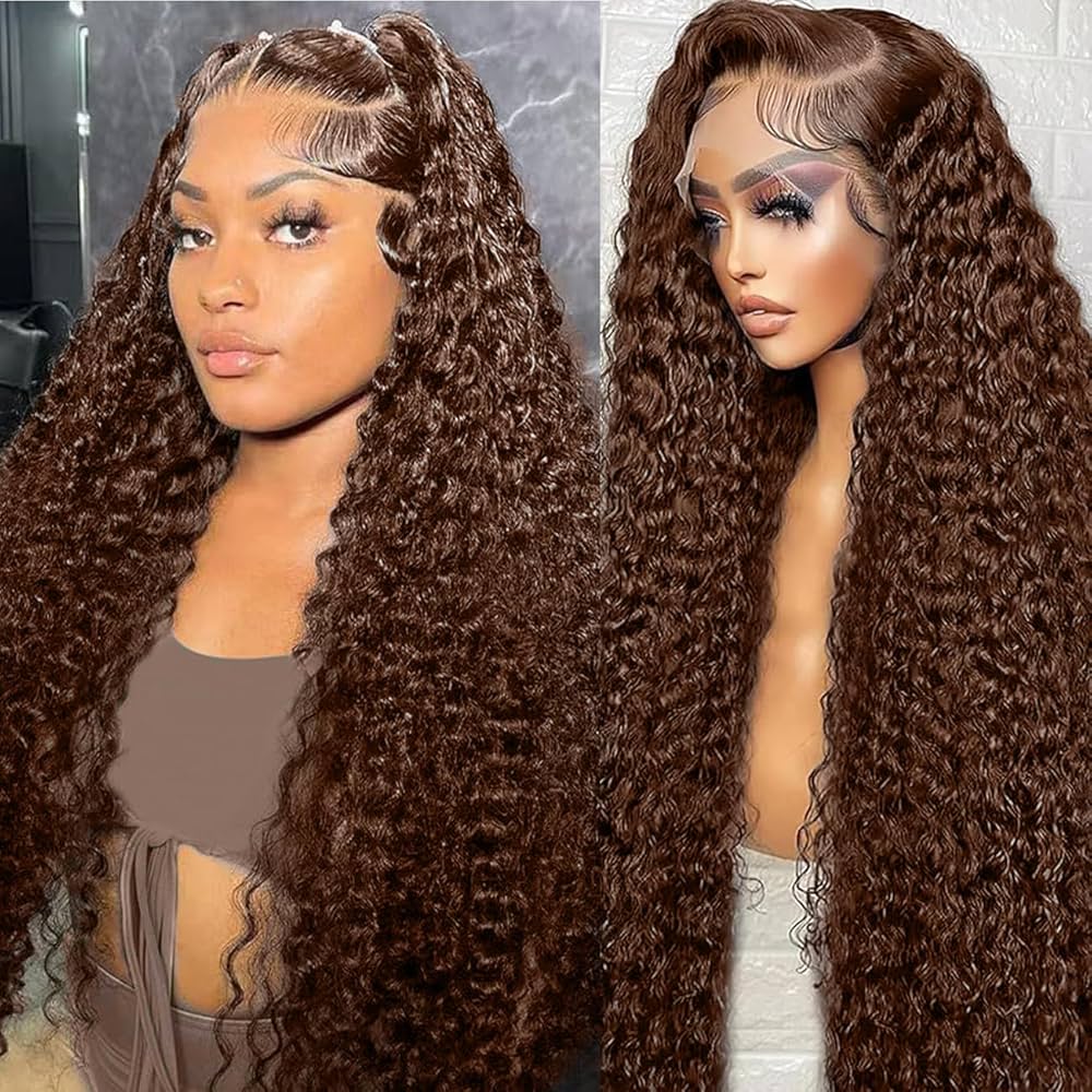 Amazon.com : Bworto 30 Inch Chocolate Brown Deep Wave Lace