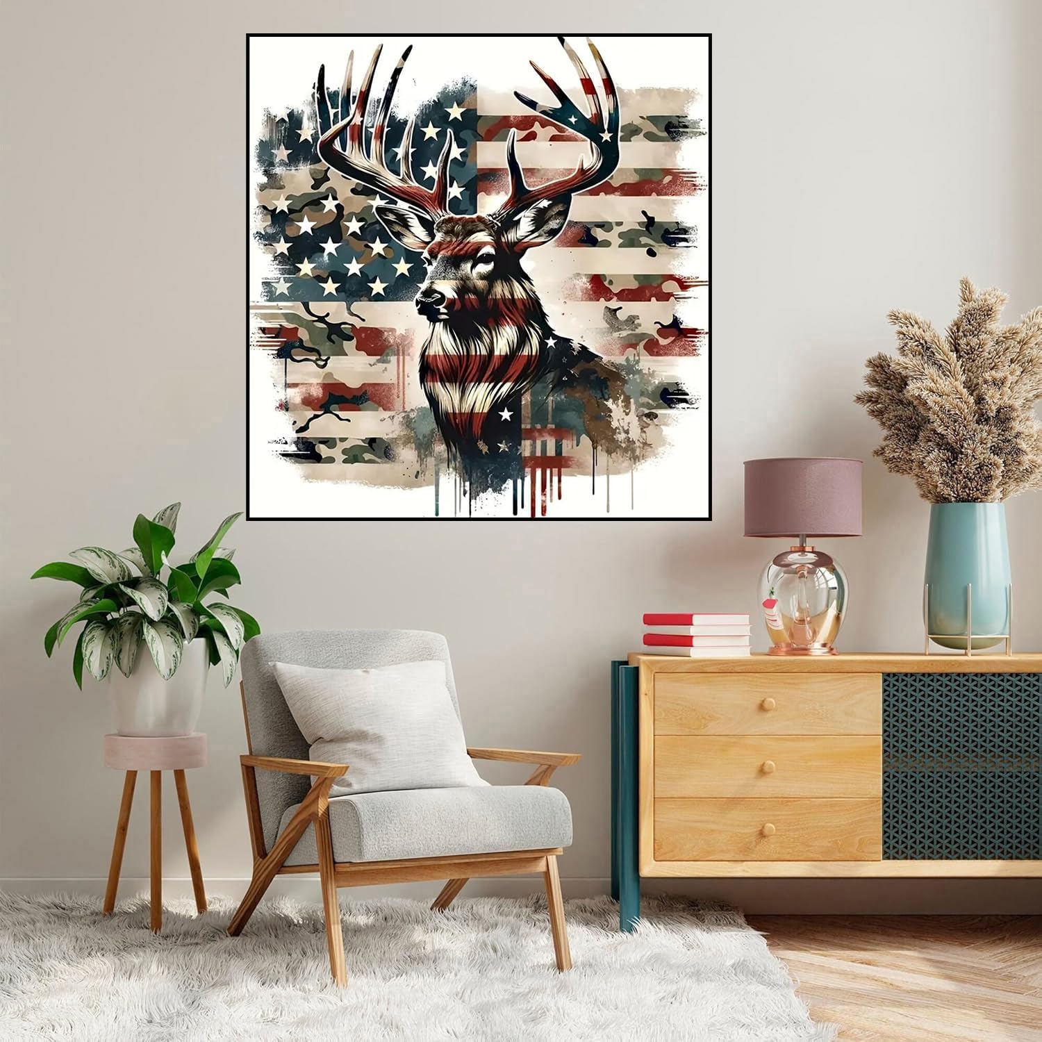 Axquilon Patriotic Paint by Numbers Kit for Adults Beginner 16x16in image 3