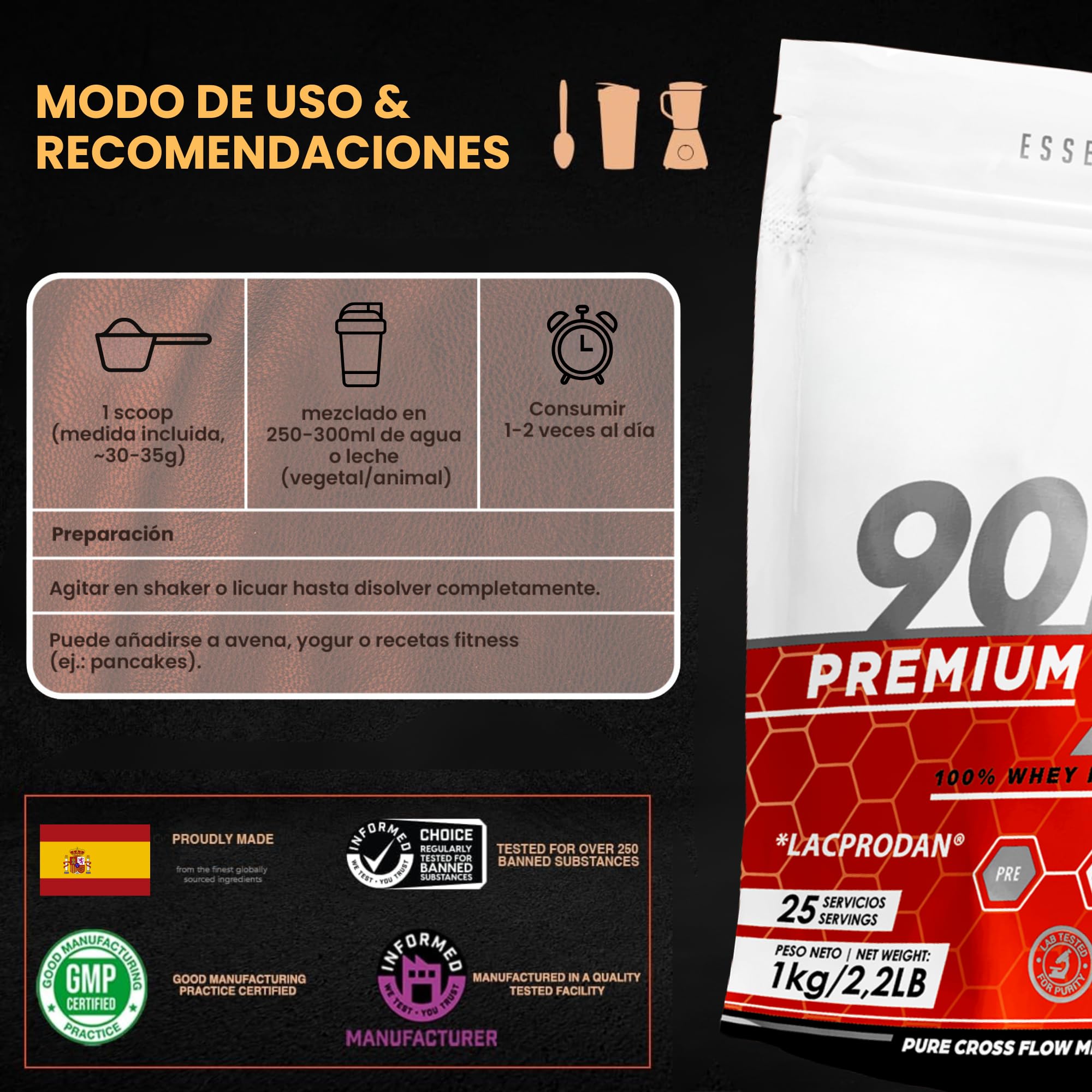 ESSENTIAL NUTRITION - 90 ISO ZERO | Proteina Isolada | Aumenta la Masa Muscular | Bajo en Carbohidratos, Azúcares y Grasas (1 kg (Paquete de 1), Tarta de Chocolate)