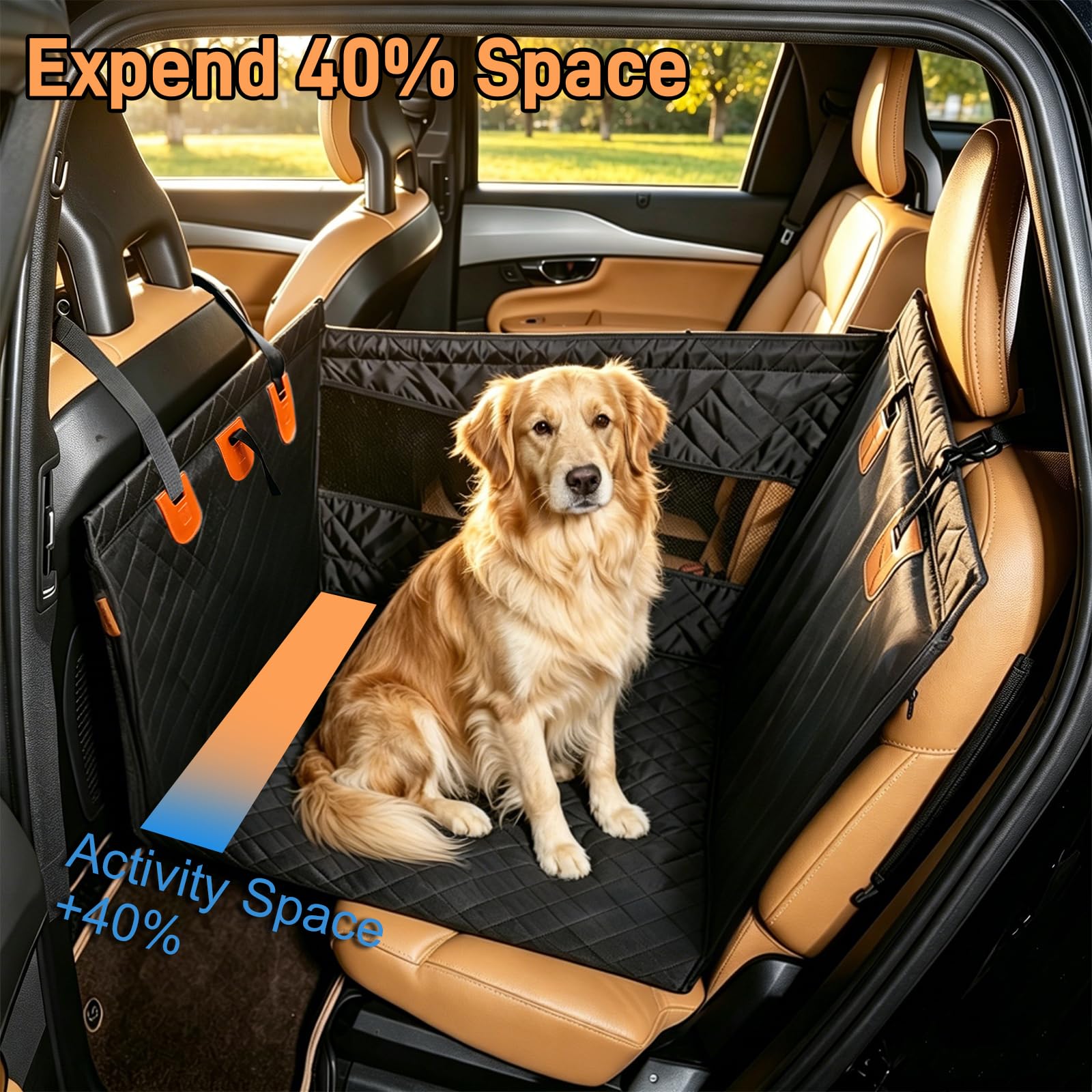 Siège Auto pour Animaux domestiques, avec Ceinture de sécurité pour Chien et fenêtre en Filet Respirante, étanche et résistant à l'abrasion, adapté aux Chiens de Taille Moyenne et Grande
