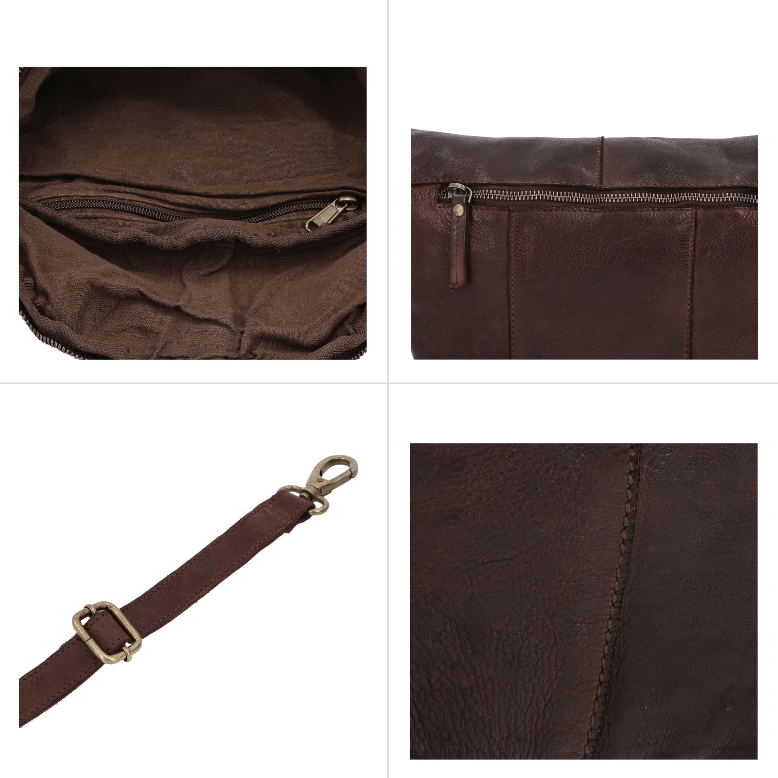 Gusti Marsupio in pelle – Freya, da donna e da uomo, marsupio, in pelle marrone, marrone, Stile retr