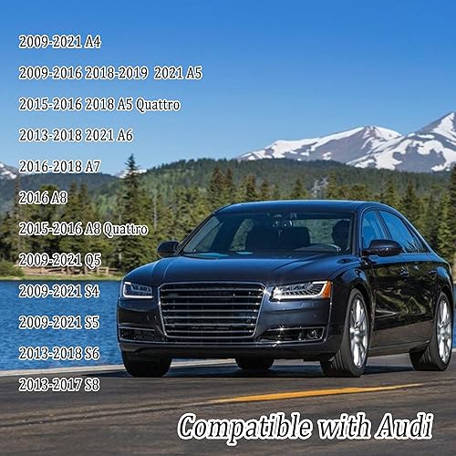 Miniatura 7 de Cubierta de botón de arranque para automóvil compatible con Audi, cubierta de botón de arranque de motor de aluminio fresco con anillo de metal para