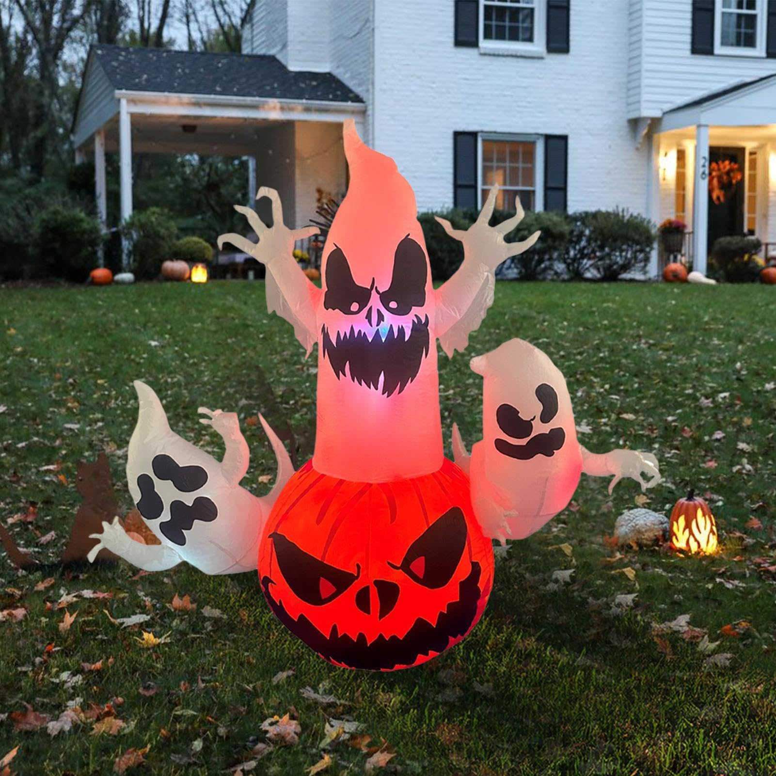 Ogród duch nadmuchiwane dekoracje na Halloween na zewnątrz, światło