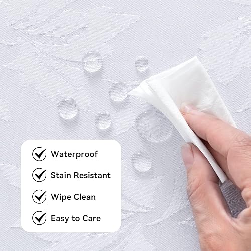 Miniatura 3 de Romanstile Mantel rectangular de jacquard de primavera, impermeable, diseño floral de damasco, manteles decorativos de tela pesada, para cenas,