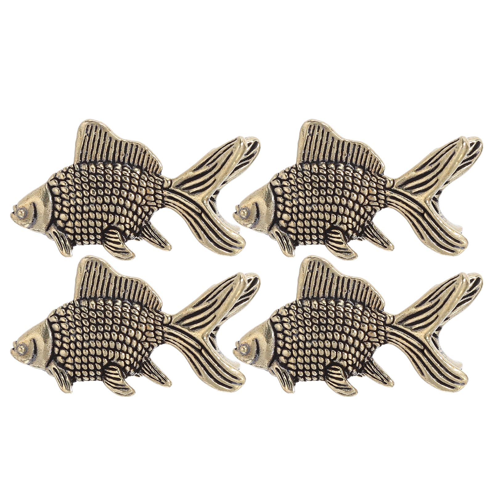 ibasenice 4pcs Brass Bird Bath Water Cleaner - Fish Shape Copper Discs for Purifying Outdoor Birdbaths and Fountains - Birdbath Water Cleaning Accessory