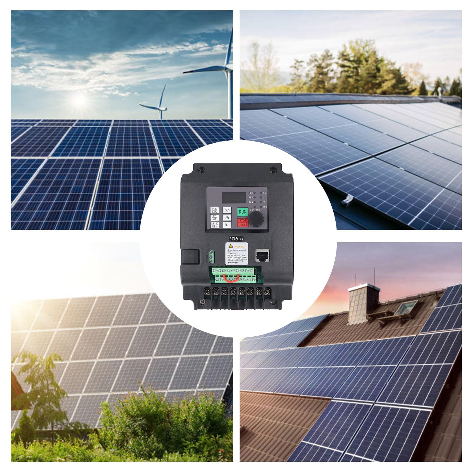 Cocoarm Falownik o Zmiennej Częstotliwości 4KW Falownik Solarny Wejście 400 do 700 V DC 3 Fazy Wyjście 0 do 380 V AC z MPPT PC Aluminium Sterowania Silnikiem Wentylatora Pompy Wodnej PV
