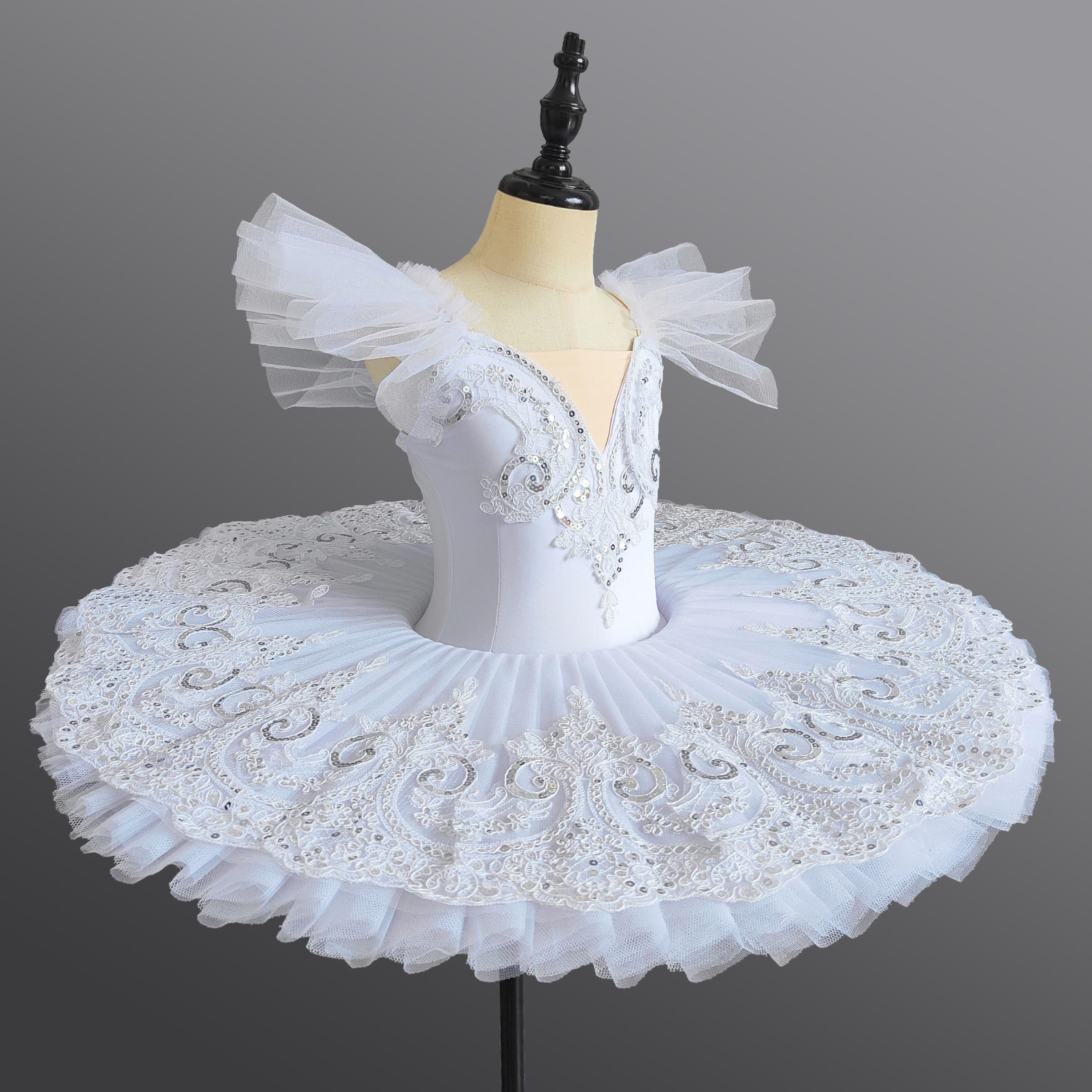 Weiß Professionelle Ballett Tutu, Kinder Mädchen Erwachsene Pfannkuchen Tutu Tanz Ballett Kostüm Ballerina Ballett Kleid Party Kleid Dancewear