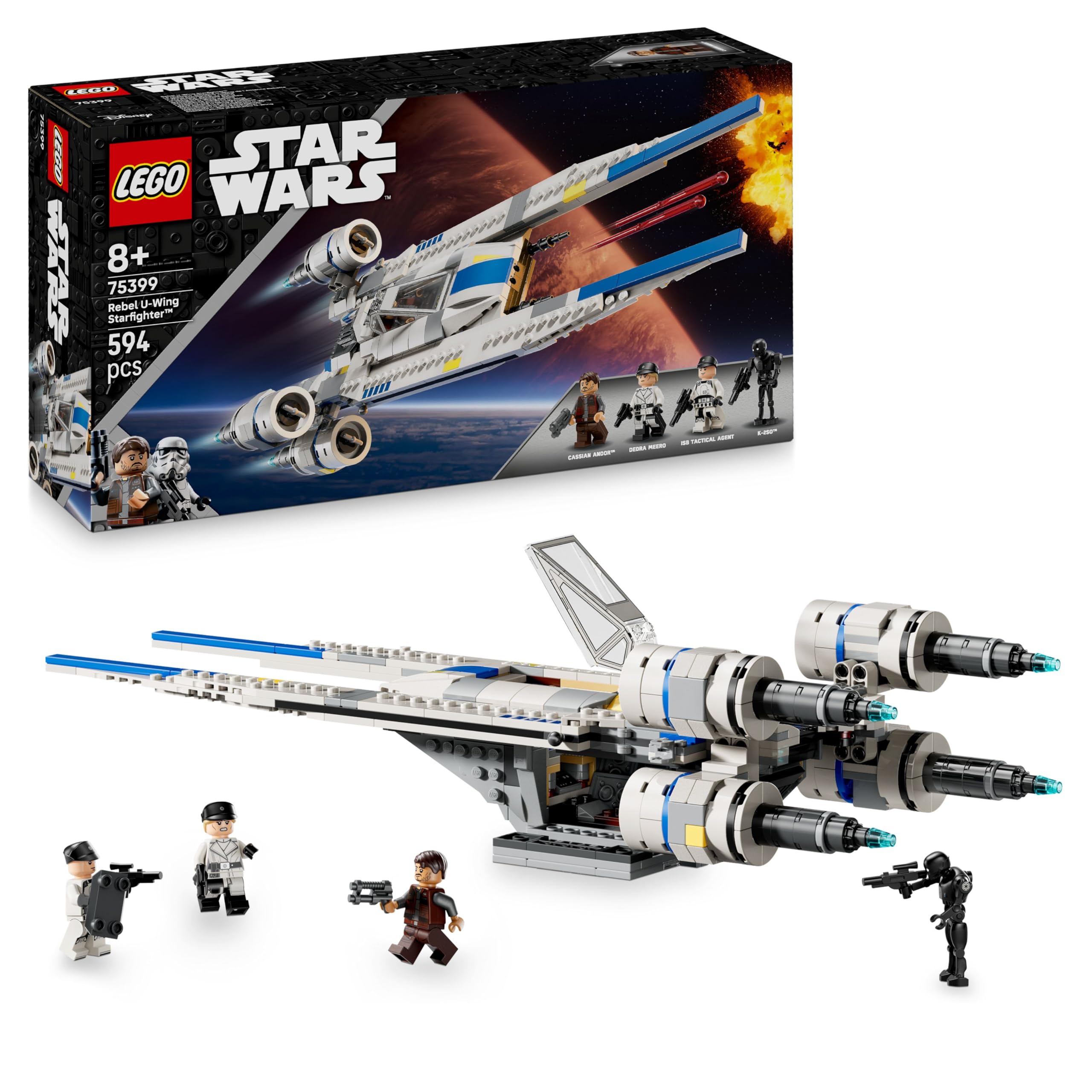 LEGO Star Wars: Andor Rebel U-Wing Starfighter Byggset för barn, Byggleksak med rymdskepp, Klossbyggt lekset, Spontan present eller julklapp till pojkar, flickor och fans från 8 år 75399