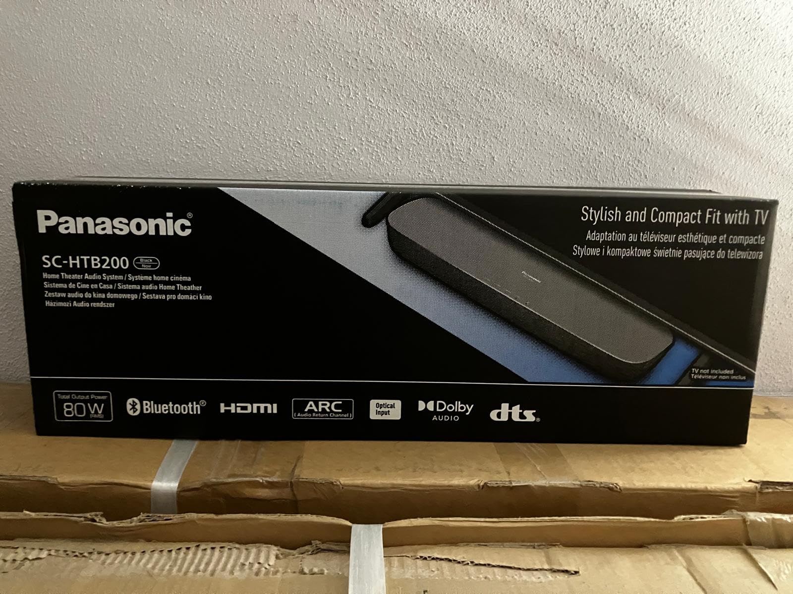 Panasonic SC-HTB200EGK Soundbar 80W Bluetooth, Ultra Compact