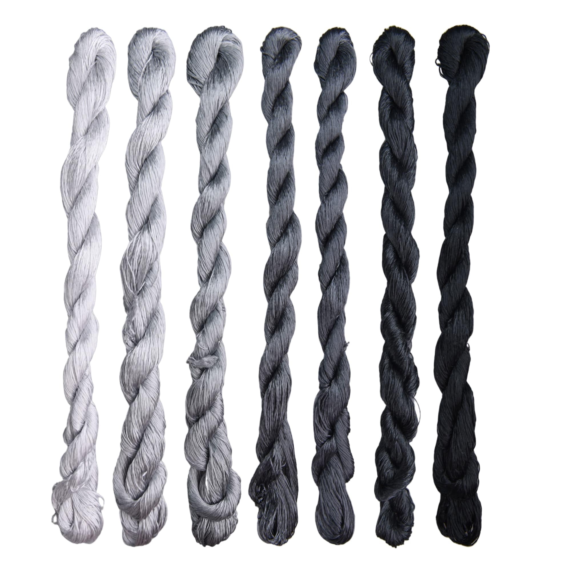 MINGGUXIUYI Natural 100% Silk Thread, 770 Metres, 7 Colors (97), Handmade Embroidery Thread