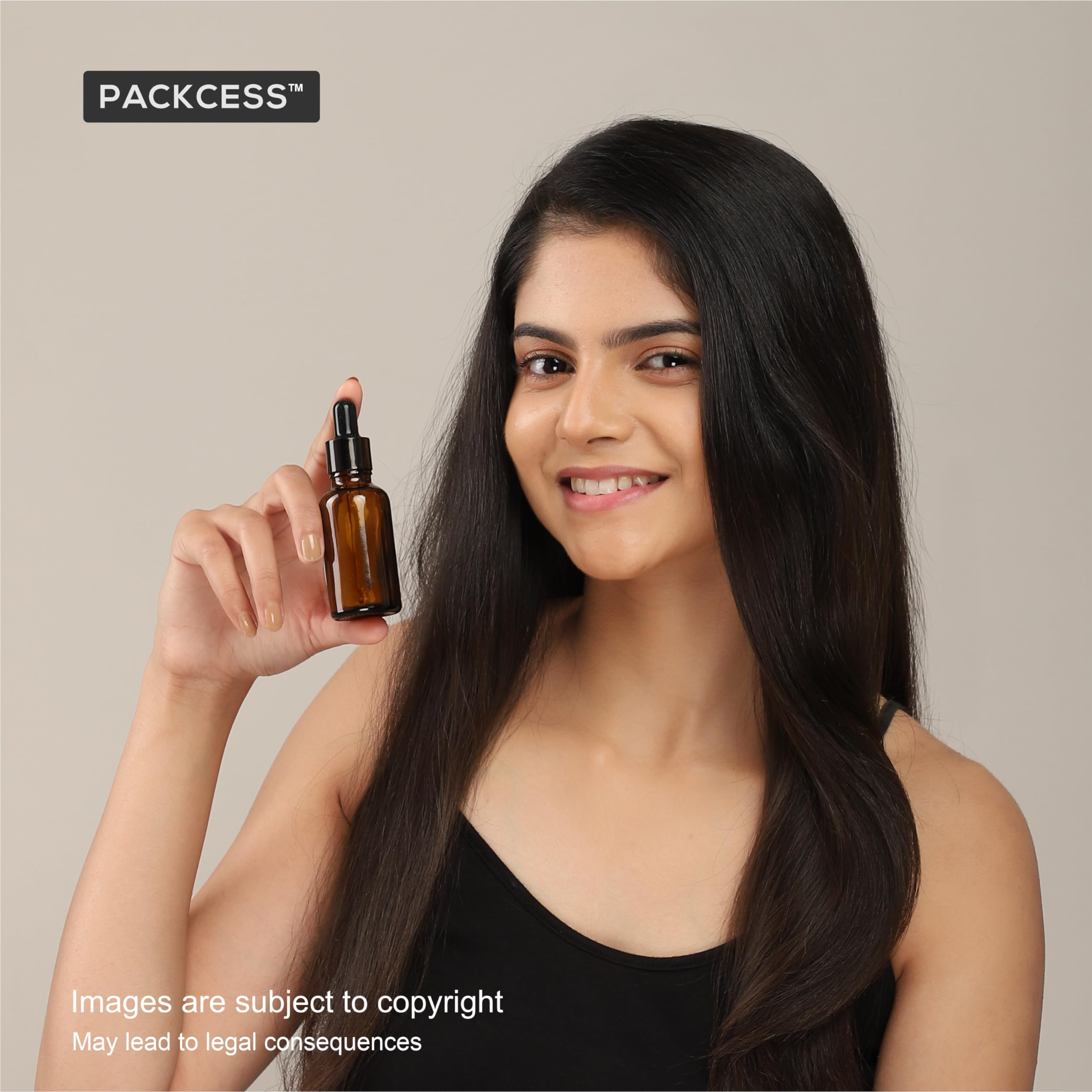 PACKCESS 15ml Amber Glass Dropper Bottle With All Black Silicon Teat | Refillable, Reusable | Leak Proof For Essential Oils, Blends | DIY Face Oil & Perfume Bottle (15, Round, 6, UGA-1) - Image 5 thumbnail