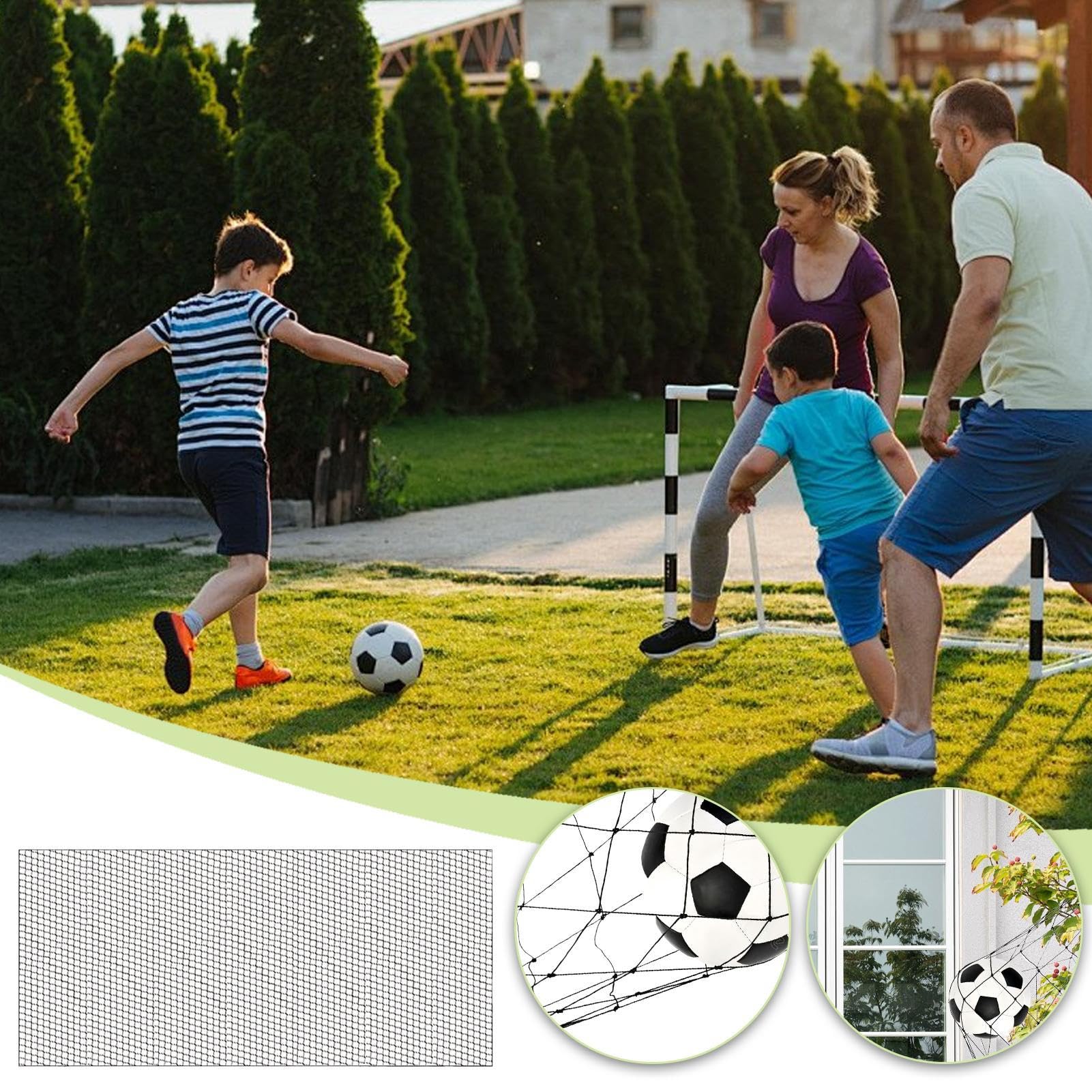 Rete parapolli – Rete in nylon resistente alle intemperie, barriera di sicurezza per sport all'aria aperta | Attrezzature di allenamento robuste e facili da installare, soluzione di contenimento per L