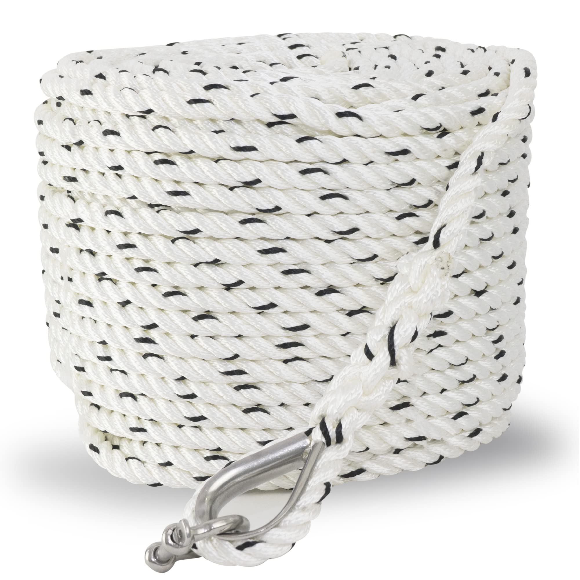 Five Oceans FO4487-C200 Marine Premium Anchor Line, 9/16 in by 200 FT White 3-Strand Nylon Twisted R