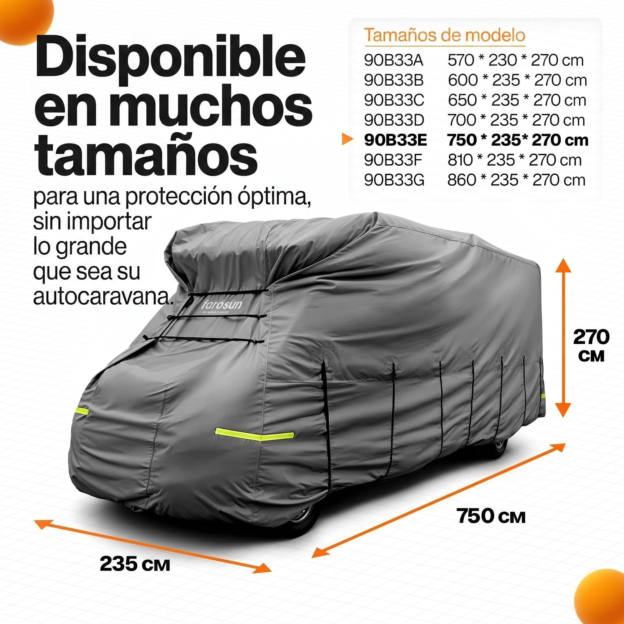 Funda para remolque, cubierta protectora de 4 capas para autocaravana, resistente a la intemperie y transpirable, resistente a los rayos UV, resistente a roturas y a la intemperie, funda