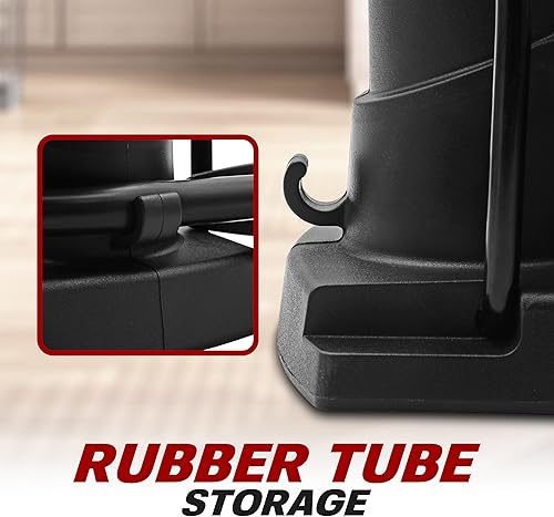 Miniatura 8 de BV Bomba de bicicleta de pie compuesta portátil con manómetro y presión de 100 PSI  Bomba de bicicleta compatible con Schrader y Presta con pedal