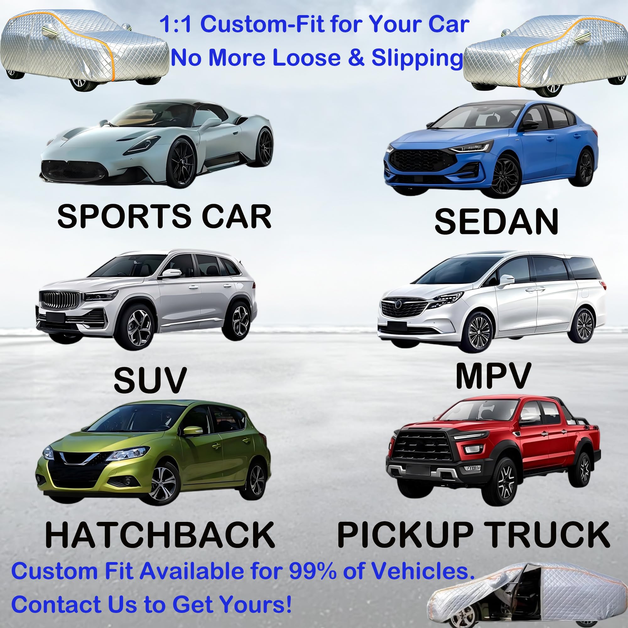 Funda Acolchada para Coche a Prueba de Granizo para Suzuki S-Cross,Funda de Coche Mejorada a Prueba de Granizo Gruesa Impermeable contra Nieve y Rayos UV,para Exterior,Todas Las Estaciones