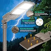 Vista 4 de Luz LED de Poste para Estacionamiento de 480V 320W con Montaje de Ajuste Deslizante, Luces LED Tipo Caja UL DLC Certificadas 44800LM 5000K Luces