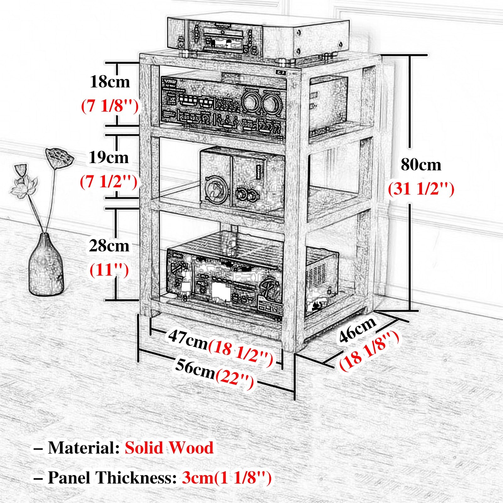 その他 ONKYO AUDIO SYSTEM RACK CB-200MD Amazon.com: Elitix Studio Audio Rack Component Cabinet Storage