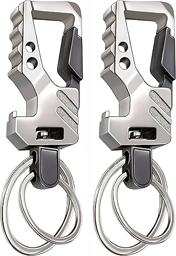 GABOX Llavero EDC Llavero Abrebotellas Auto Car Key Holder Tactical Mosquetón Llavero Clip Llaveros Porte-Clés