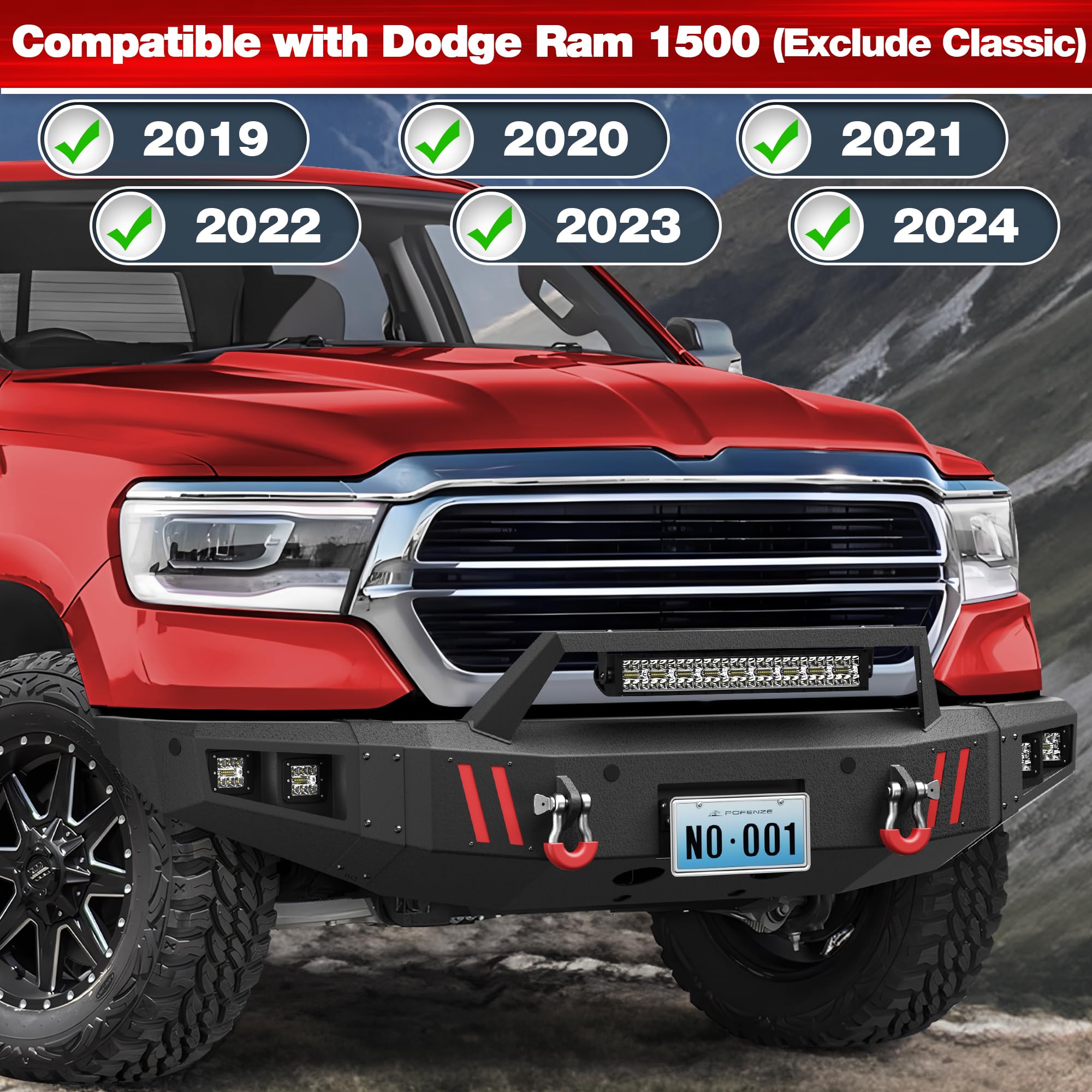 Front Bumper Compatible with Dodge Ram - Key Features