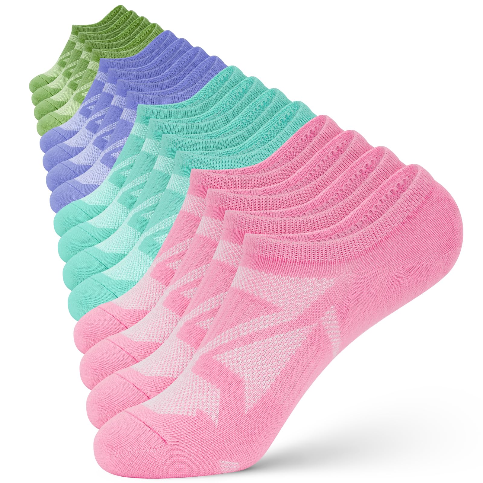 wernies No Show Socks Women - 8 Pairs Ankle Socks for Women, Low Cut Socks Short Cotton Socks, Invisible Casual Socks