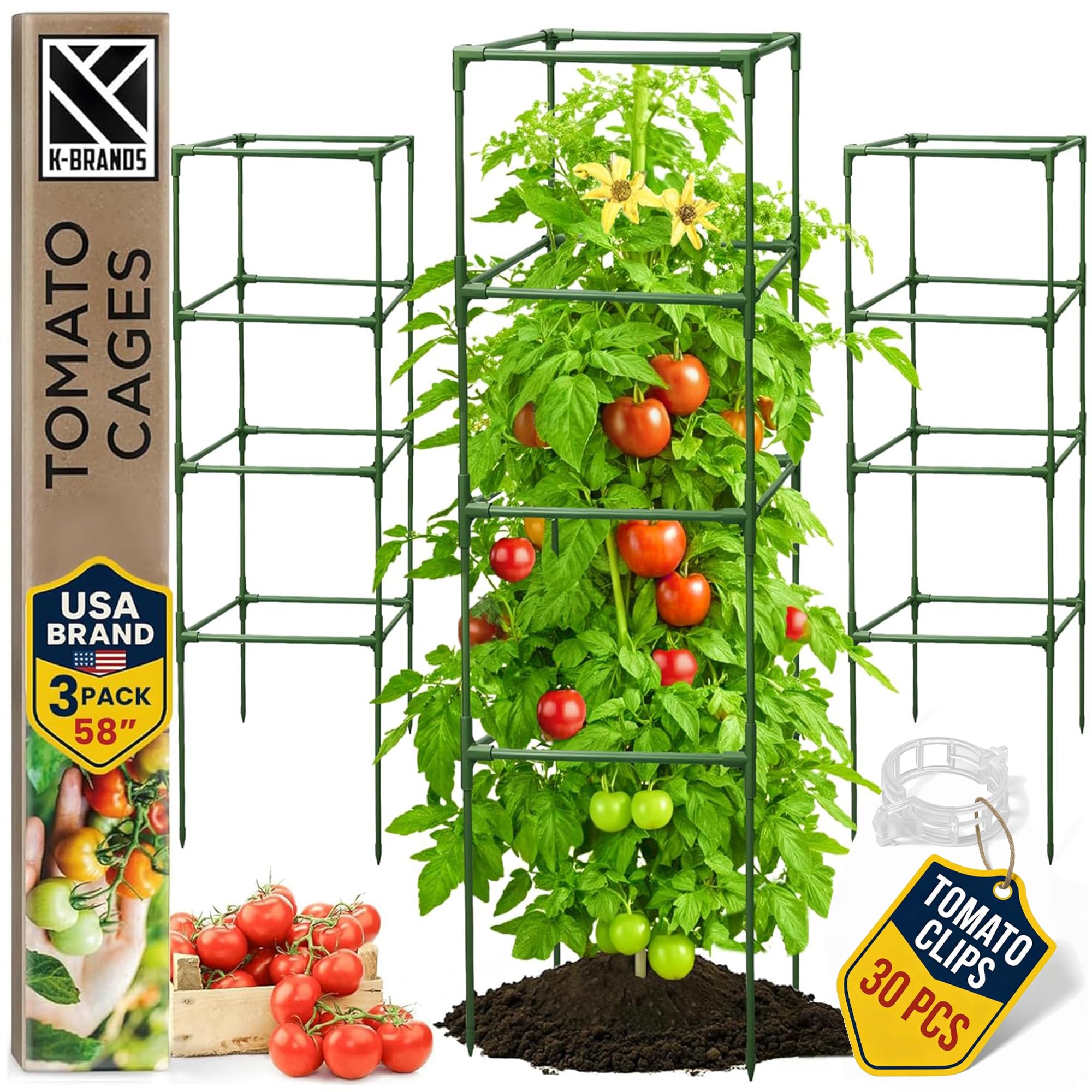 Amazon.com : Tomato Cage Square - Large Trellis Stakes and Plant