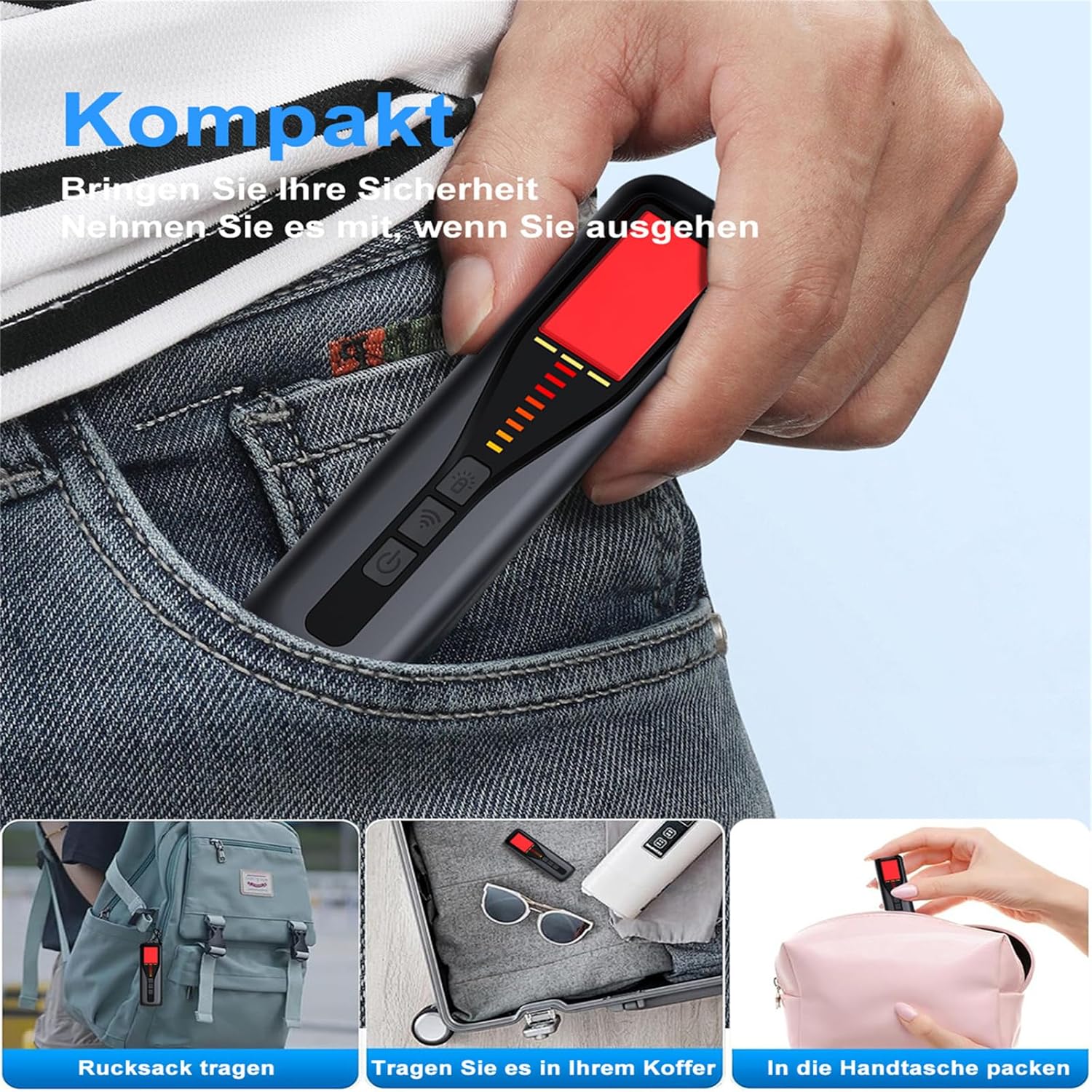 Hidden Camera Detectors for Travel 2026 Upgraded Spy Camera Finder, Wireless Signal Scanner for Office/ Car/ Bathroom/ Hotel. Features 5 Sensitivity Levels, 4 Detection Modes and 25 Hour Battery Life