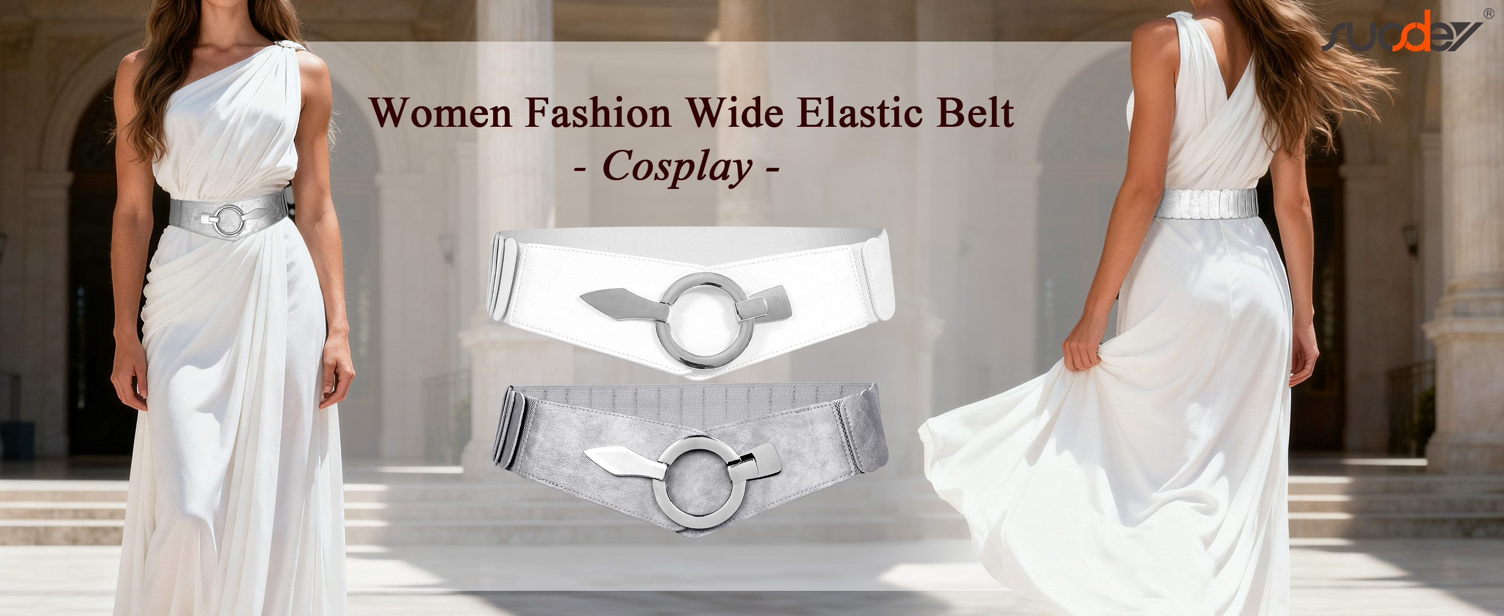 silver wide belt for dress Juan-jo Wide Leather & Elastic Band Women Belt