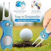 Vista 4 de Sprookber Juego de accesorios de golf - Cepillo retráctil PRO para club, toalla de golf con patrón de gofres de microfibra, herramienta