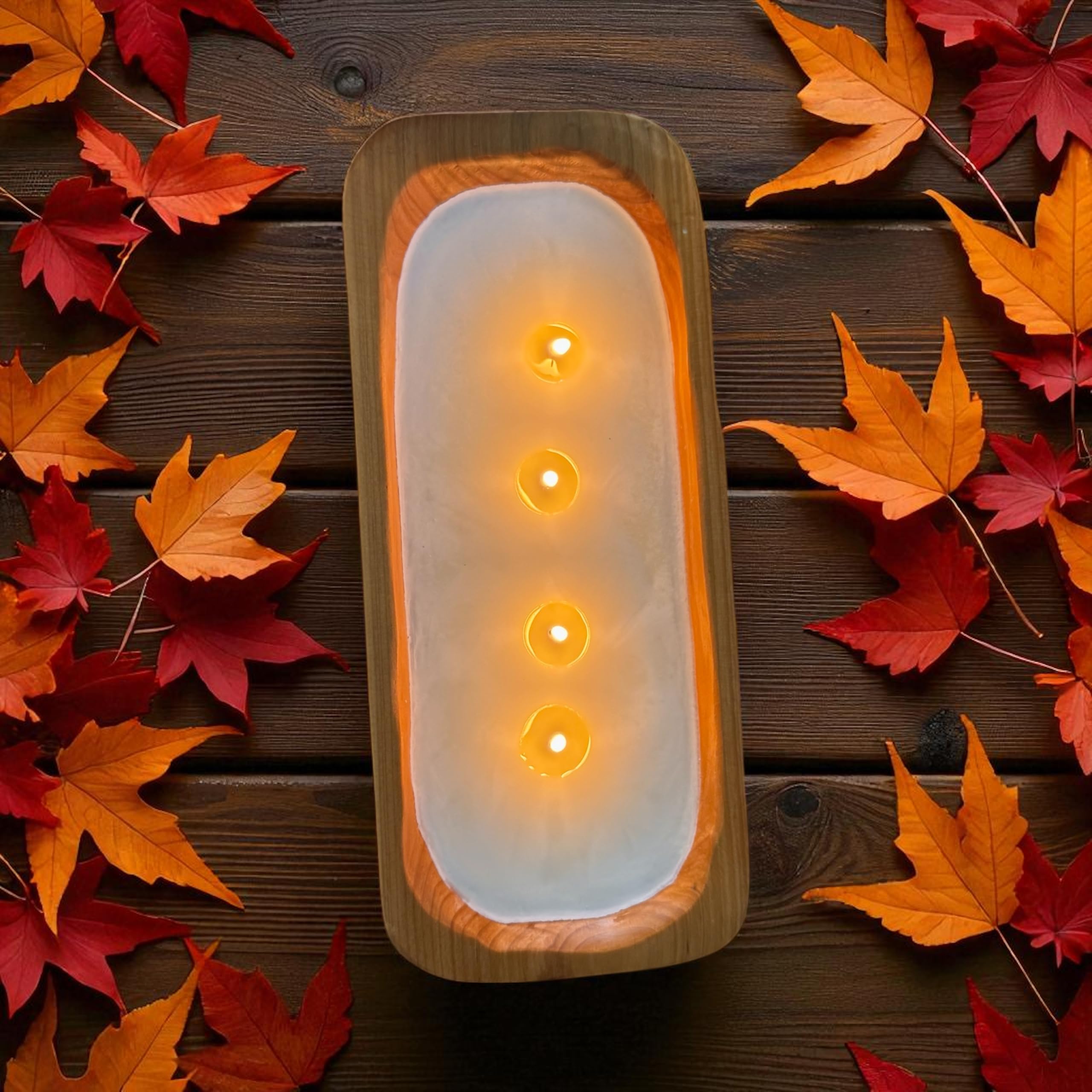 Bougie en cire de soja dans un bol en bois de cèdre - Bougie à plusieurs mèches durable avec cire de soja - Bougie à quatre mèches - Bougie de soja - Grande bougie cadeau - Grande