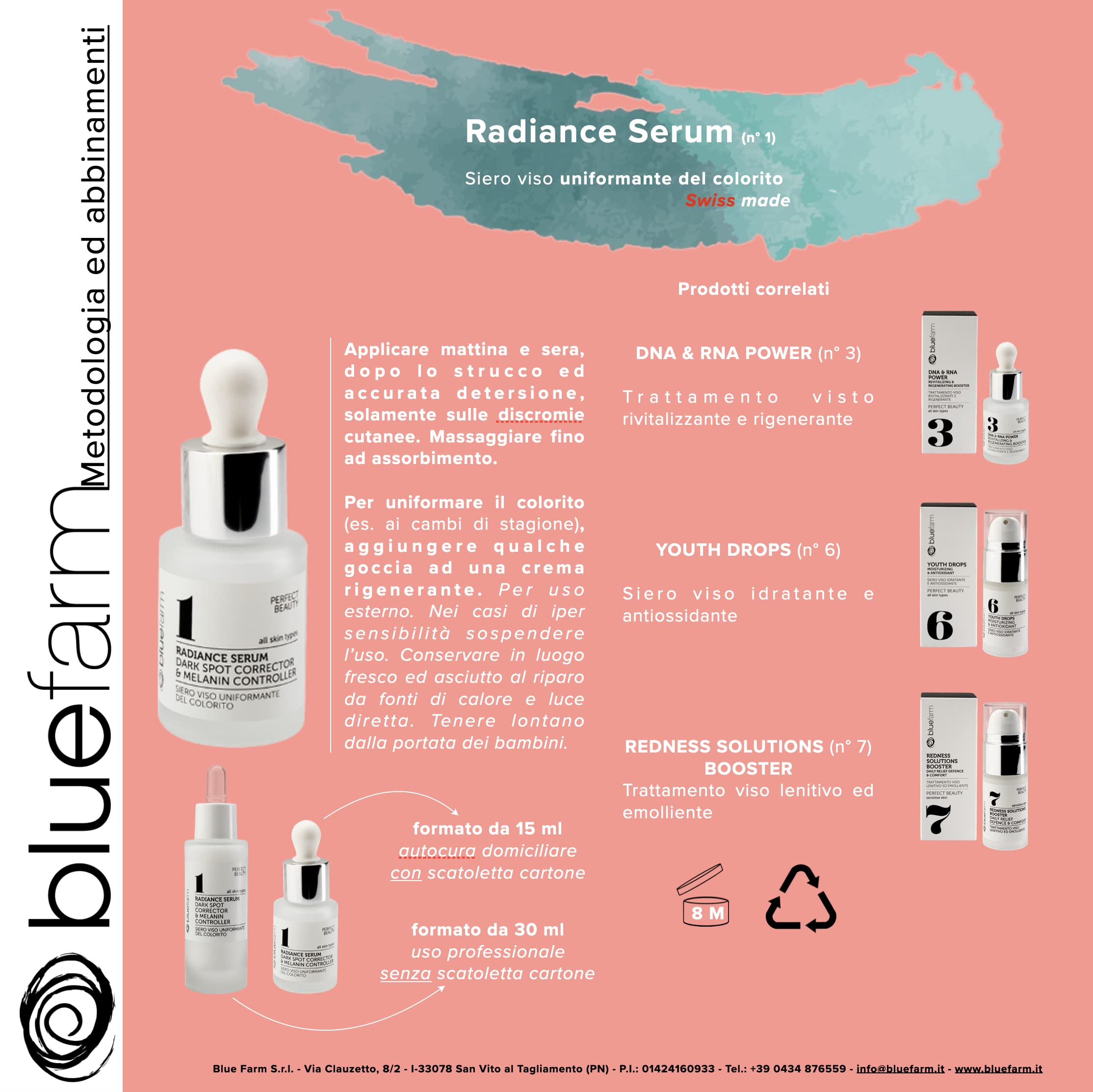 GRANJA AZUL | 1 Radiance Serum 30 ml: corrector de manchas y controlador de melanina. Sérum facial uniformador de la tez, perfeccionador de la piel, intensivo, aclarante, reduce las manchas