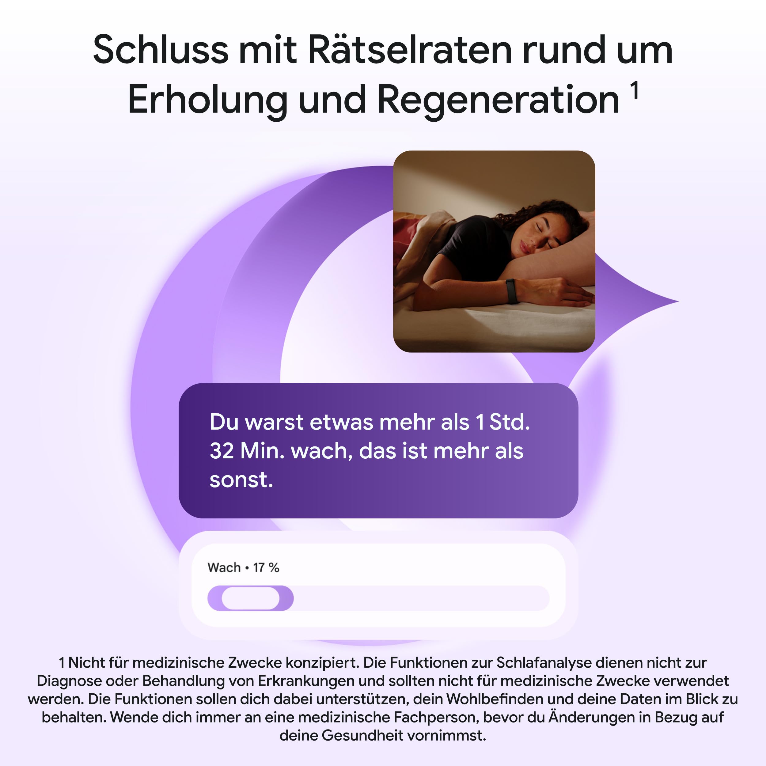 Google Fitbit Air – Aktivitätstracker ohne Display mit Fitness-Tracking, Herzfrequenzmessung und Schlafanalyse – personalisiertes KI-basiertes Coaching – bis zu 7 Tage Akkulaufzeit – Lavender