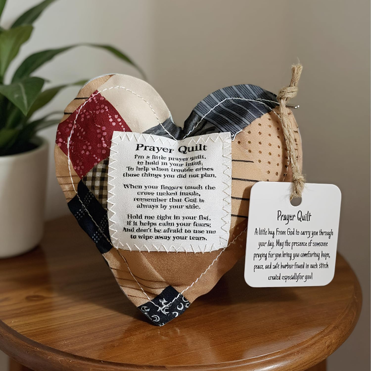 2PCS Mini Prayer Quilt with Cross Inside, 4x4 inches, Sympathy Christian Sympathy Gift