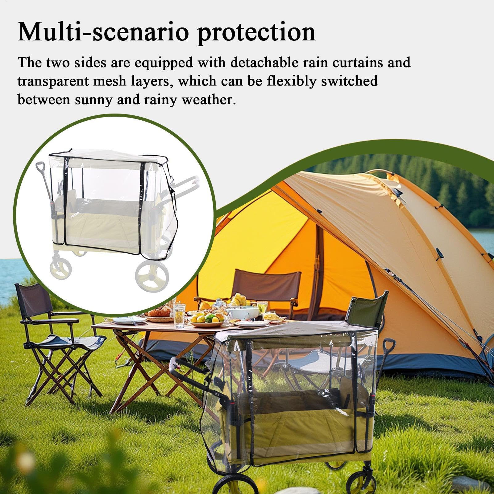 Housse De Pluie Pour Poussette Protection Anti-Vent et Canopée Universelle
