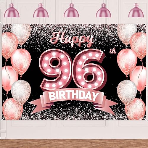 Vista 25 de Feliz cumpleaños número 31, fondo de pancarta dorado rosa, celebrando los 31 años, decoraciones temáticas de globos de confeti para mujeres de 31