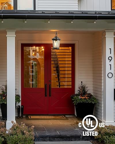 Miniatura 6 de VIANIS Farol de pared para exteriores con sensor de movimiento, negro, impermeable, lámpara LED de pared exterior del atardecer al amanecer,