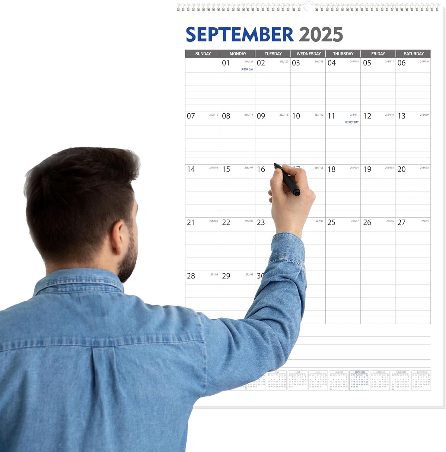 GuassLee Extra Large Wall Calendar 2025-26, 20"x 30" Gaint Vertical Wall Calendar 2026, Sep. 2025 to Mar. 2027, 19-Month Hanging Paper Planner Wall with Julian Date for Office Home September 30"x20"