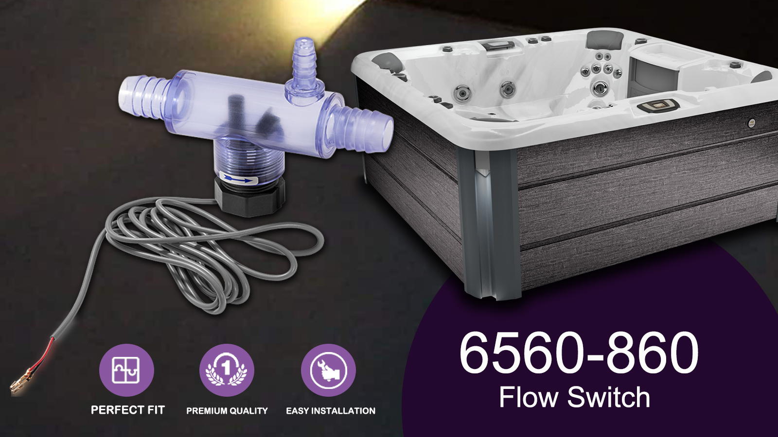湯 Yoursme 6560-860 Flow Switch, Mechanical, Hot Tub Flow Switch