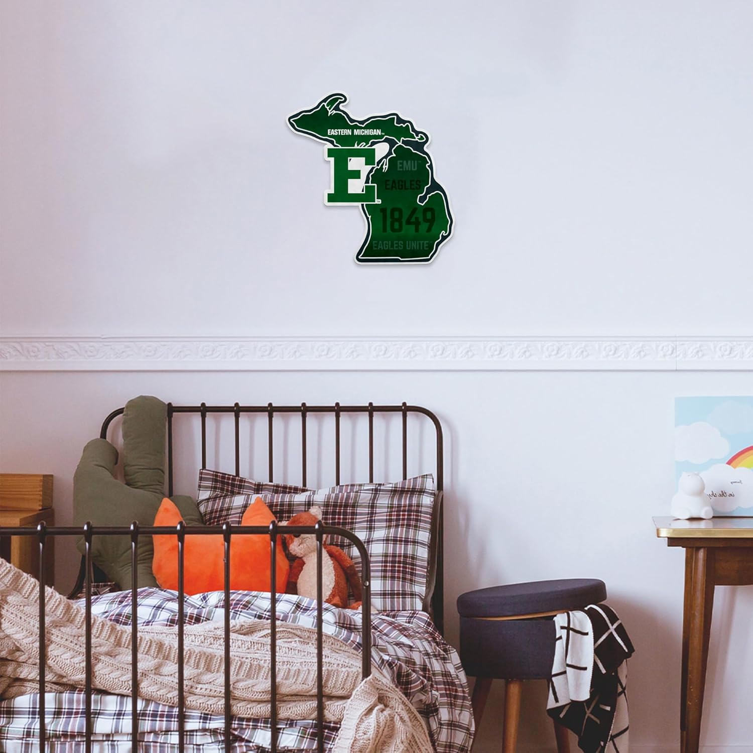 Rico Industries NCAA Eastern Michigan Eagles State Shape Cut Pennant - Home and Living Room Décor - Soft Felt EZ to Hang - Image 4